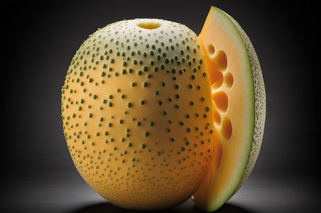 Ilustración de comida de fruta verde de melón dulce arte generado por ai