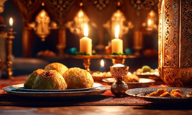 Foto ilustración de una comida de ramadán