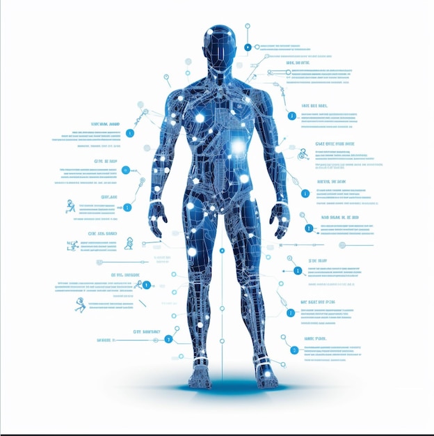 Ilustración completa información de anatomía del cuerpo humano