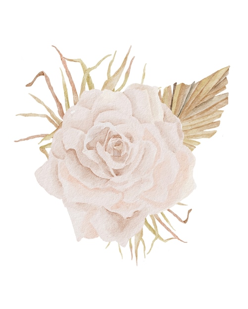 Ilustración de composición de flores de acuarela