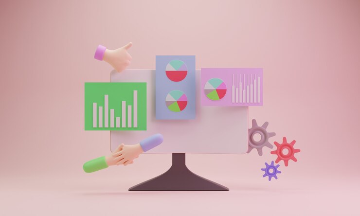 Foto ilustración de computadora portátil diseño 3d concepto de negocio de redes sociales