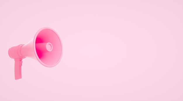 Ilustración de concepto 3d Anuncio con estilo rosa