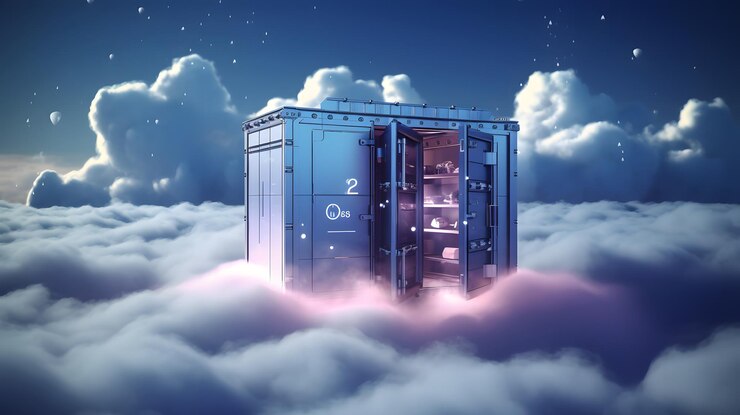 Foto ilustración del concepto de almacenamiento en nube seguro con generativo de ai