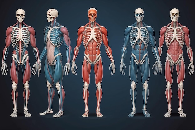 Ilustración del concepto de anatomía del cuerpo