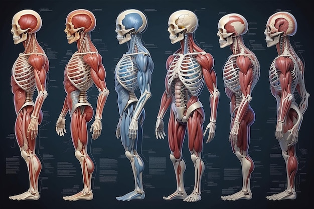 Ilustración del concepto de anatomía del cuerpo