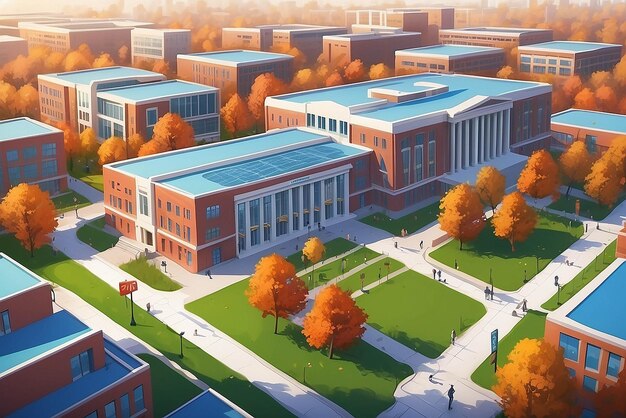 Ilustración del concepto de campus universitario