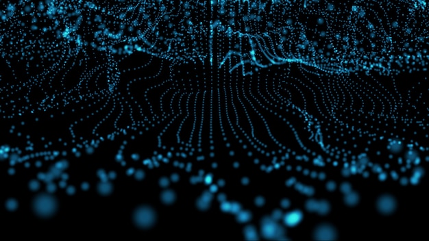 Ilustración de concepto de ciencia ficción de marco digital de red neuronal azul futurista abstracto