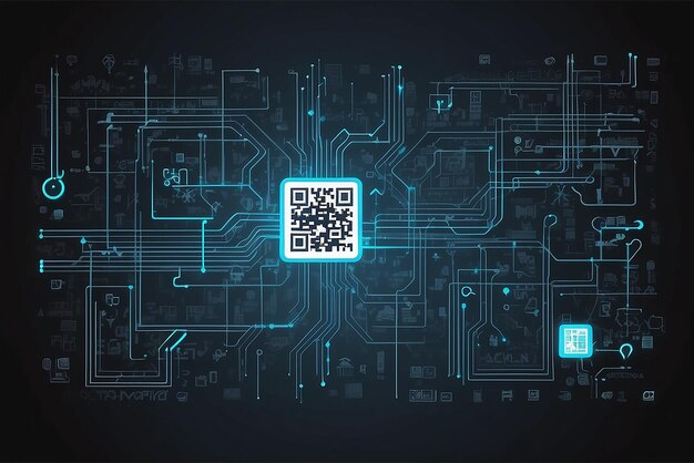 Foto ilustración del concepto de código qr