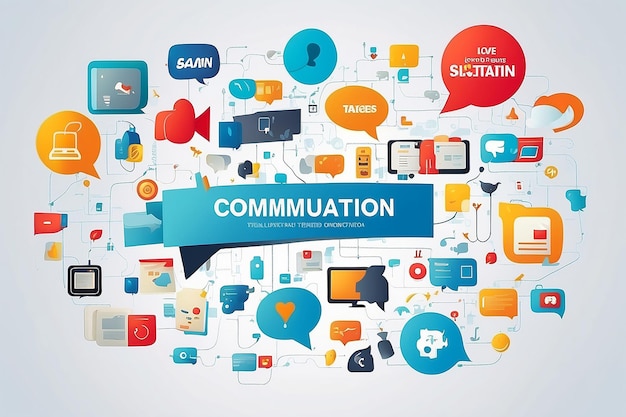 Foto ilustración del concepto de comunicación de la marca