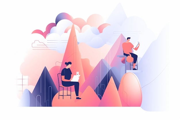 Ilustración del concepto de crecimiento empresarial y estrategia
