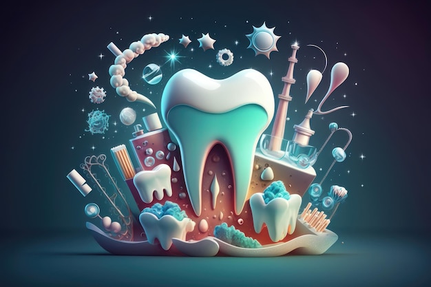 Ilustración de un concepto dental AI Generation