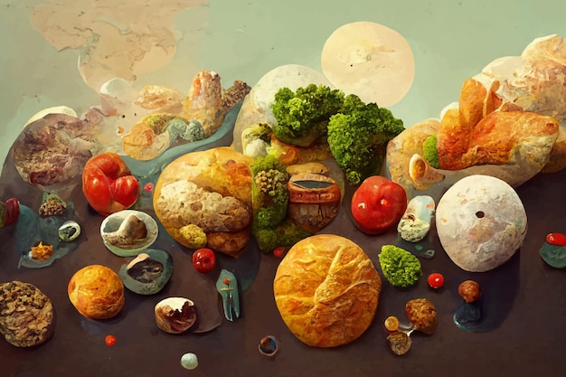 Ilustración del concepto del día mundial de la alimentación