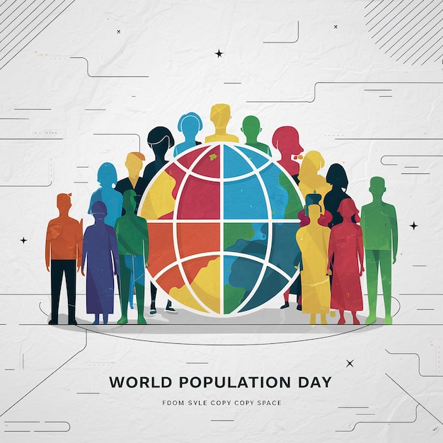 Foto ilustración del concepto del día mundial de la población 11 de julio explosión de la población mundial