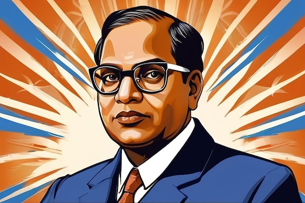 Ilustración del concepto del Dr. Bhimrao Ambedkar Jayanti 14 de abril Polímata indio