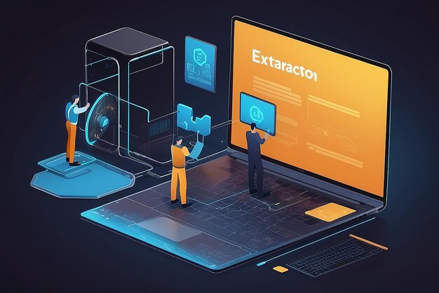 Ilustración del concepto de extracción de datos