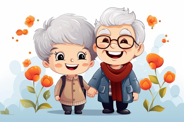 Foto ilustración del concepto del feliz día de los abuelos generativo ai