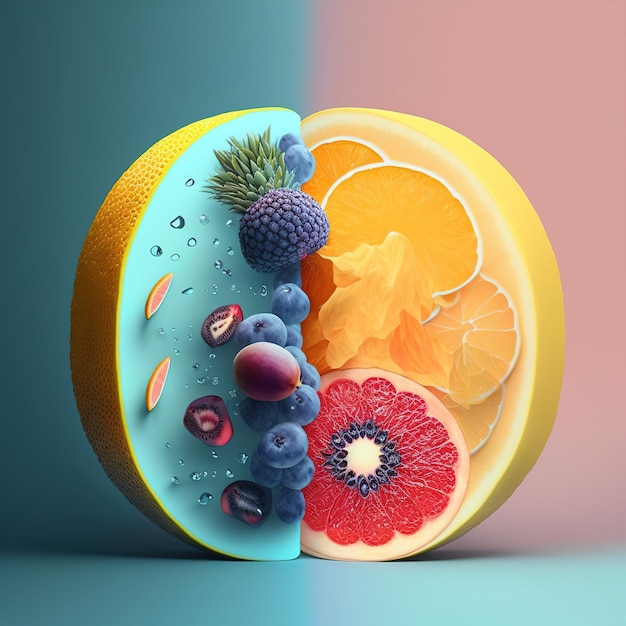 Ilustración de concepto de fruta abstracta