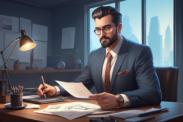 Ilustración del concepto de jefe hombre