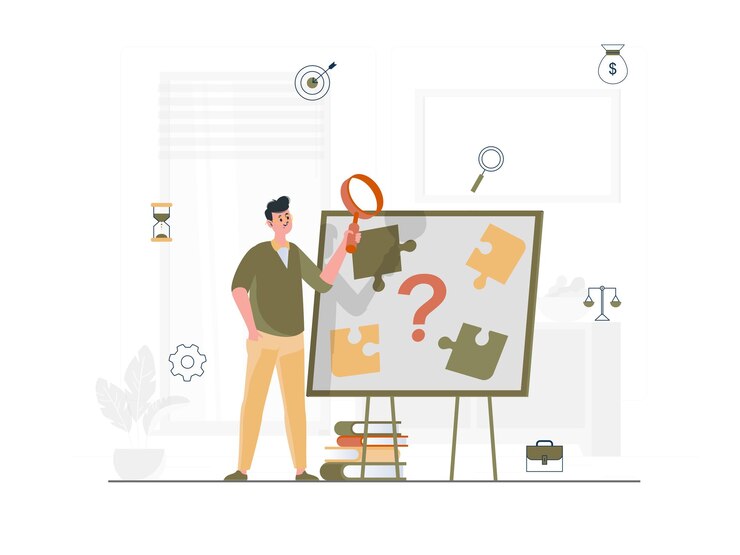 Ilustración del concepto de laberinto para resolver problemas