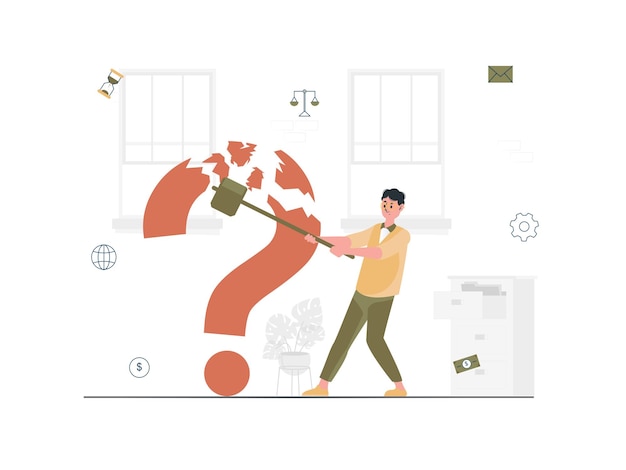 Ilustración del concepto de laberinto para resolver problemas