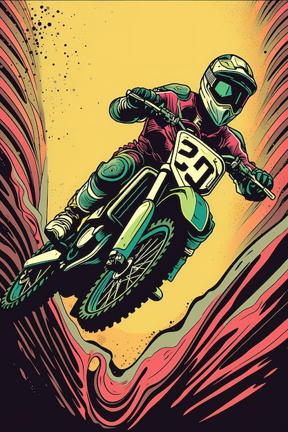 ilustración de concepto de motocross generada por IA