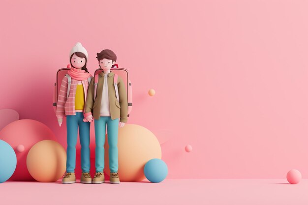 Ilustración del concepto de pareja 3D