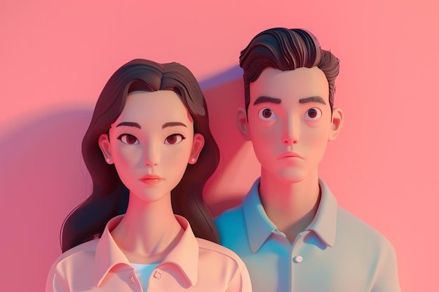 Ilustración del concepto de pareja 3D