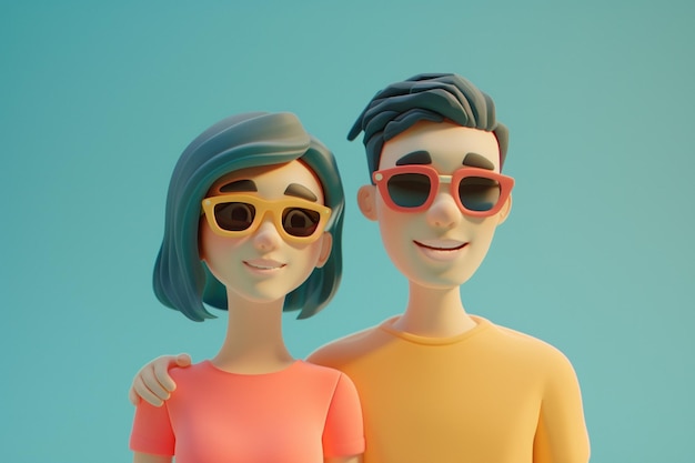 Ilustración del concepto de pareja 3D