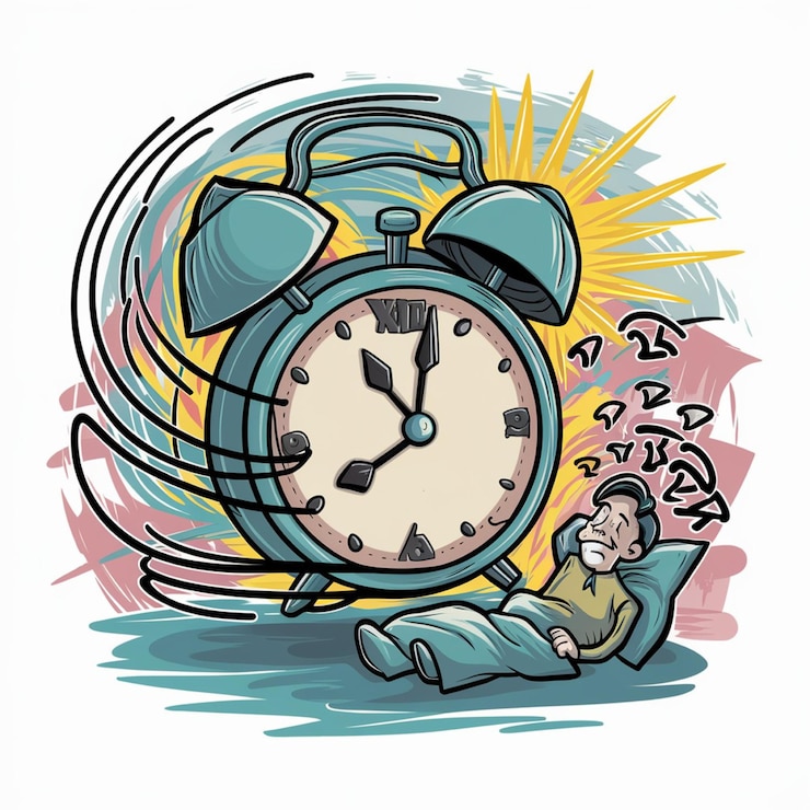Foto ilustración del concepto de reloj despertador
