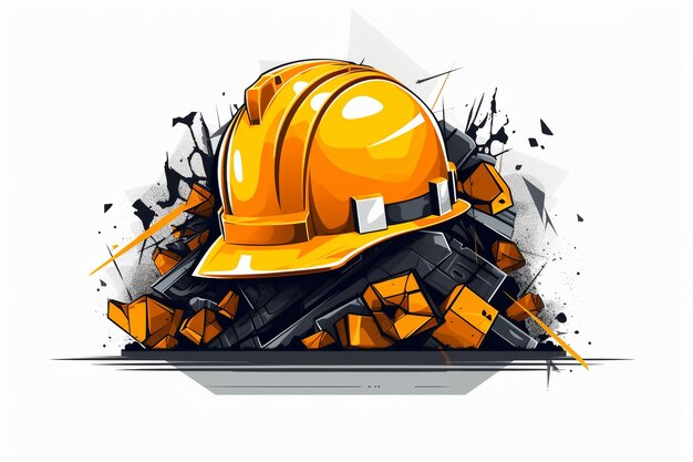 Ilustración del concepto de sombrero de construcción vectorial