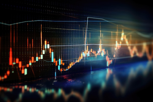 Ilustración del concepto de tecnología de información del mercado de valores