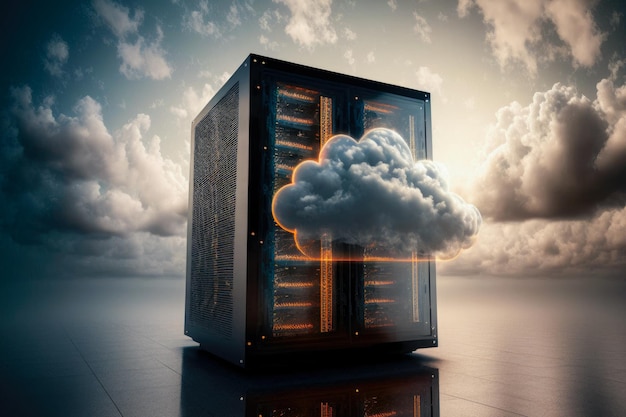 Ilustración del concepto de tecnología informática en la nube