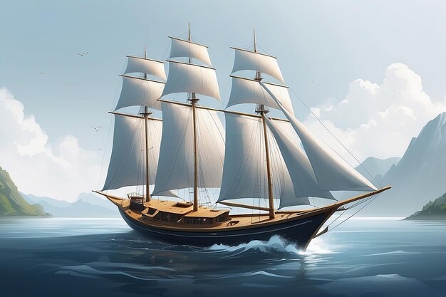 Ilustración del concepto de velero