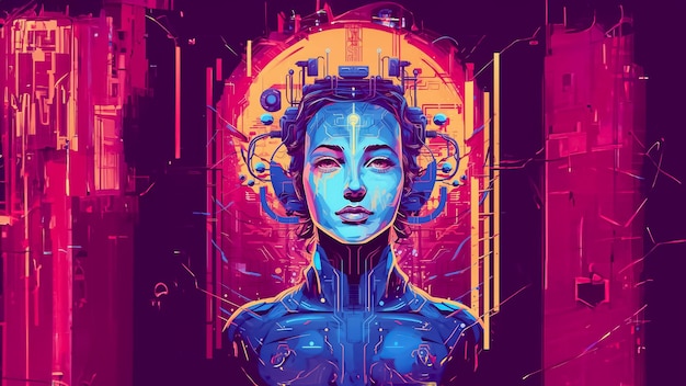 Ilustración conceptual desarrollo de inteligencia artificial