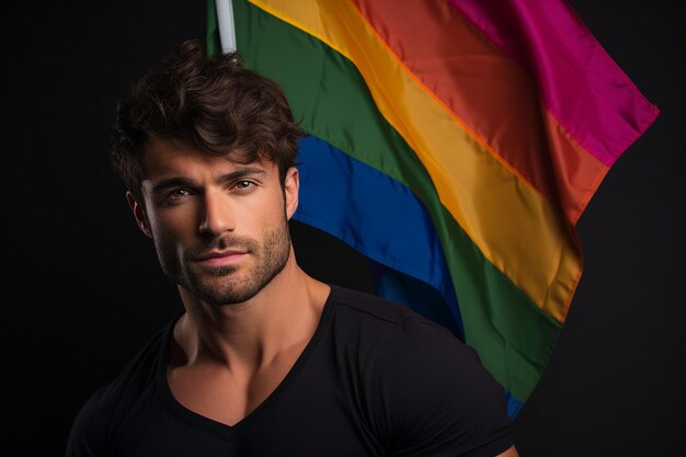 Foto ilustración conceptual del mes del orgullo lgbt hecha con tecnología de herramientas de ia generativa