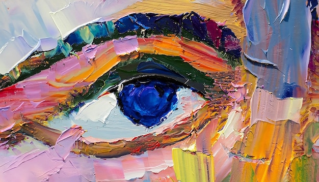 Una ilustración conceptual de un ojo abstracto Pintura al óleo de fluorito