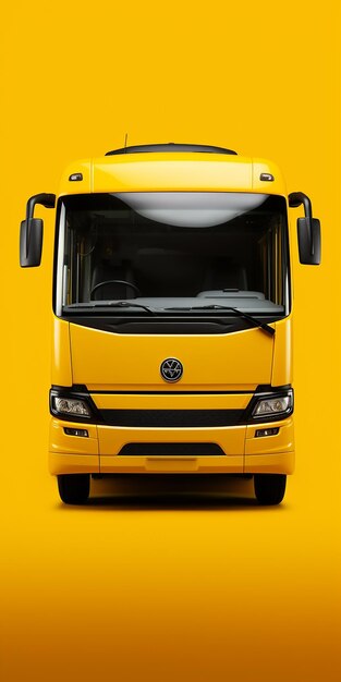 Ilustración de conducción de autobús de fondo amarillo