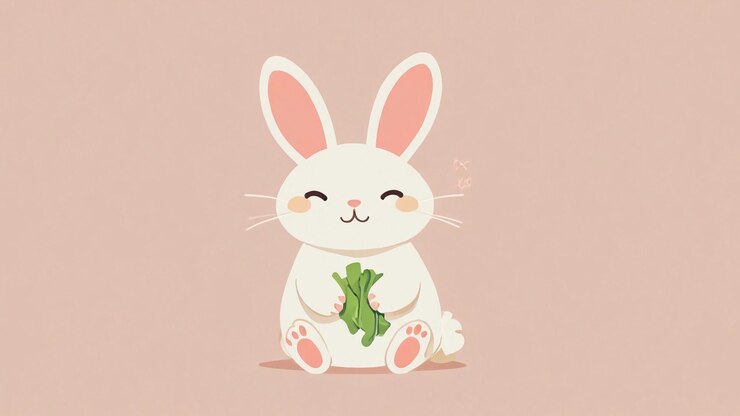 Ilustración de conejo para niños dibujos animados de conejo lindo