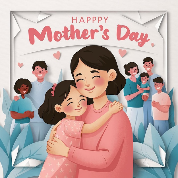 Una ilustración conmovedora y minimalista del Día de la Madre