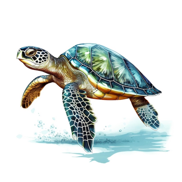 Ilustración del contorno de la tortuga dibujada a mano por vector