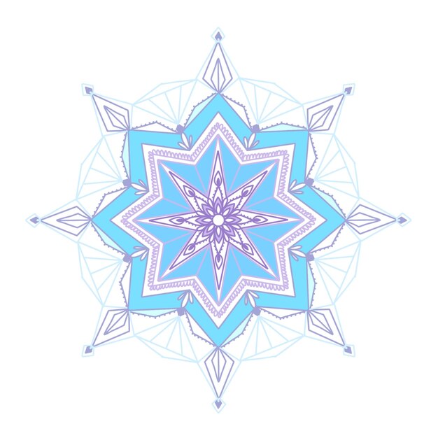 Ilustración de copo de nieve puntiaguda