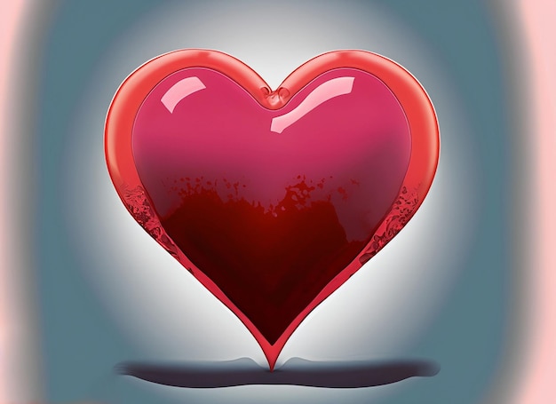Ilustración del corazón en 3D con fondo sólido concepto del día mundial del corazón
