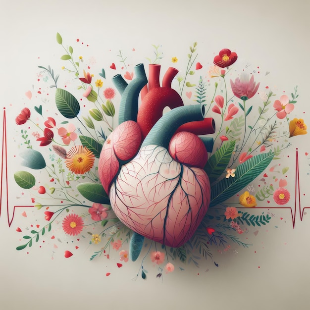 Ilustración de corazón de render 3d