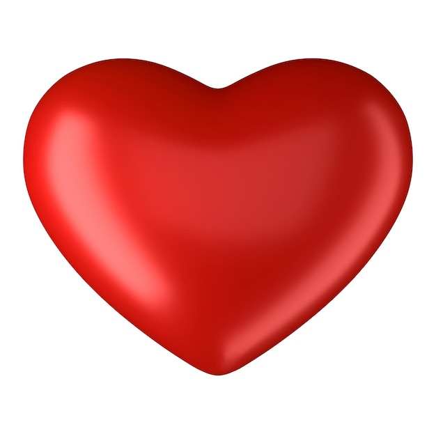 una ilustración de corazón rojo en 3d aislada sobre un fondo blanco
