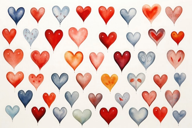 Ilustración de los corazones de San Valentín