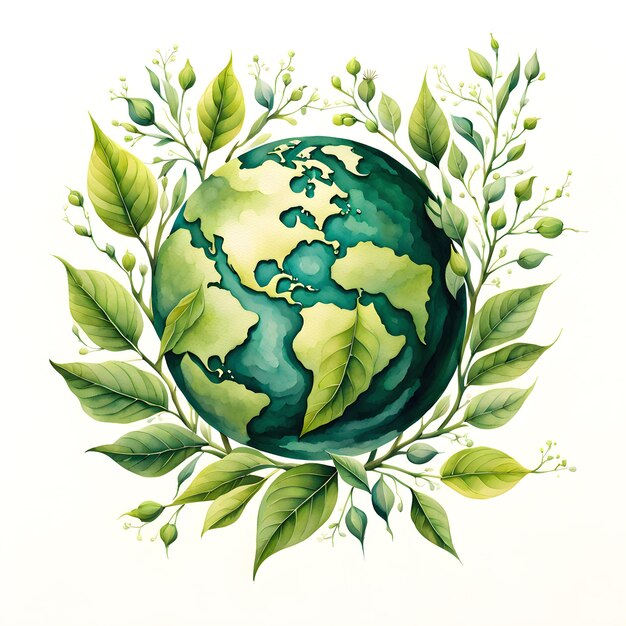 Ilustración de la corona temática del Día de la Tierra