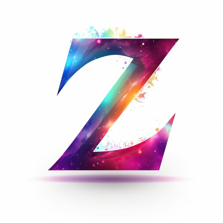 Foto ilustración cósmica colorida de la letra z
