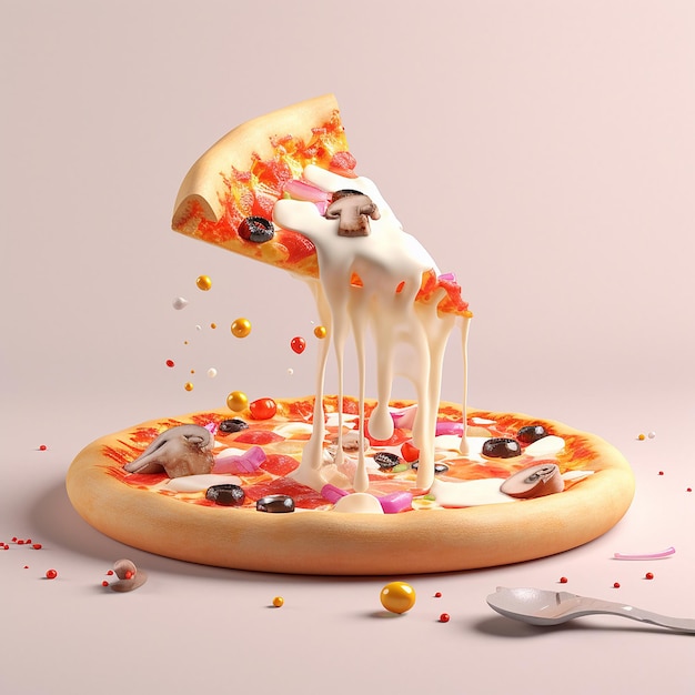 Ilustración creativa de la pizza de Pazza añadir