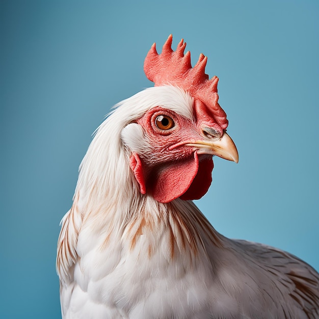 Ilustración de la cría de aves de corral de fondo azul