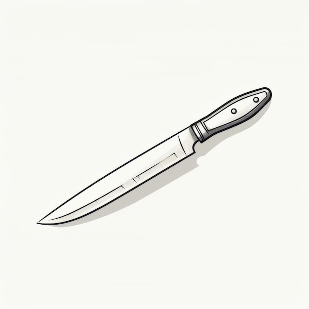 Foto ilustración de cuchillo limpio y aerodinámico sobre un fondo blanco
